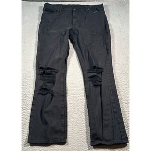 Levis 511 Jeans Mens 40 X 30.5 Black Denim Mid Rise Straight Leg‎ Distressed